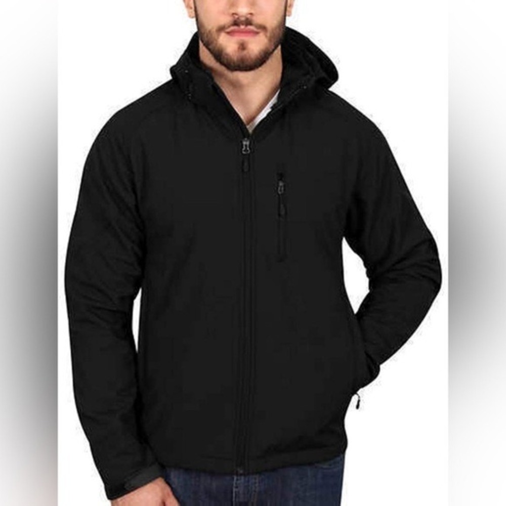 Men's Black Kirkland Signature Hooded Jacket Insulated Winter Outerwear‎ Coat